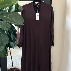 Eileen Fisher long sleeve v neck jersey dress